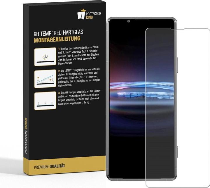 Actual product image Protectorking 1x real tempered 9H armoured glass 3D CLEAR (1 Piece, Sony Xperia Pro-I)