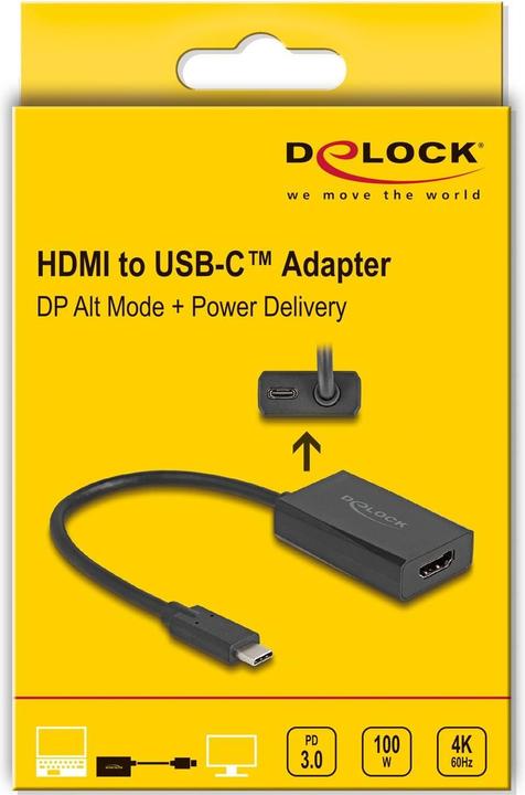 Produktbild Delock Adapter HDMI Buchse zu USB Type-C Stecker (DP Alt Mod (HDMI, 16 cm)
