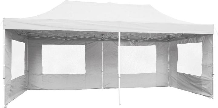 Actual product image VCM PROFI Faltpavillon Partyzelt 3x6 m weiss mit Seitenteilen wasserdichtes Dach (600 cm, 600 cm)