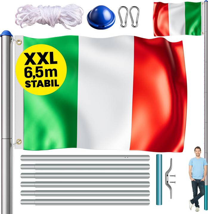 Monzana Mât de drapeau en aluminium 6,50m