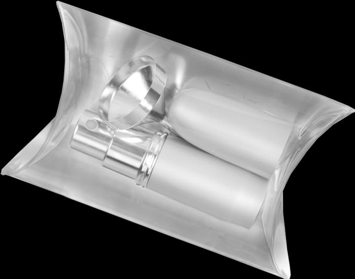 Produktbild Taschenzerstäuber silber für 4 ml + Trichter silber in Geschenkpackung (4 ml)