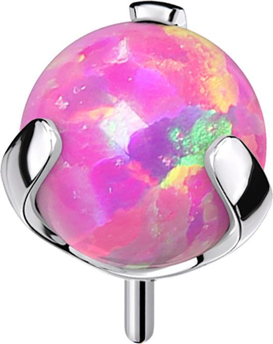 Actual product image Star Piercing Threadless silver ball opal pink set (without brass, Titanium G23)