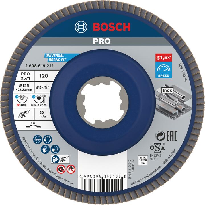 Actual product image Bosch Professional Zubehör PRO X571 X-Lock flap disc, 125 mm, G120 (120)