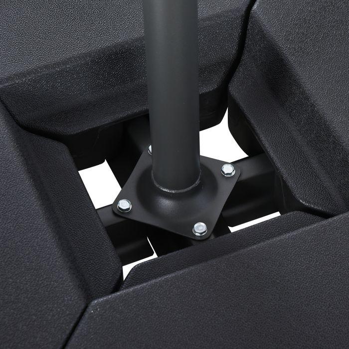Produktbild Swisshandel24 Sonnenschirmständer mit Wasser oder Sand befüllbar bis 60 kg 4-tlg. Schirmgewicht HDPE Schwarz