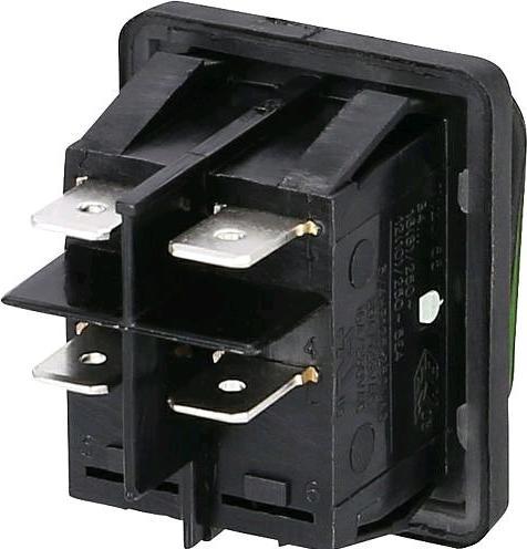 Immagine prodotto interBär Interruttore a bilanciere da incasso IP65 nero-verde 22x30mmcon illuminazione