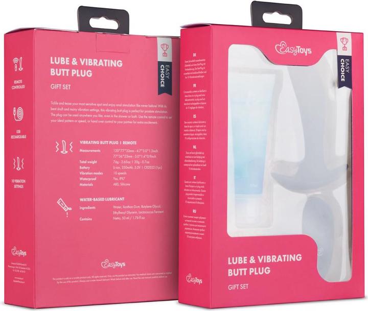 Produktbild Easytoys Set mit Vibrierender Butt Plug und Gleitgel