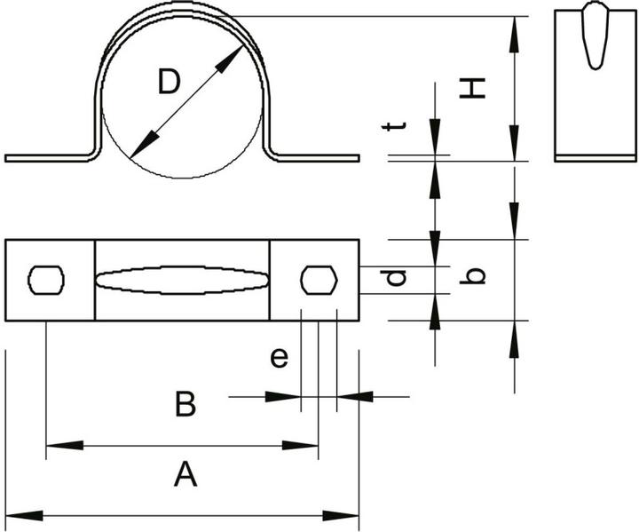 Actual product image OBO Bettermann OBO 605 35mm double-lobed fastening clip
