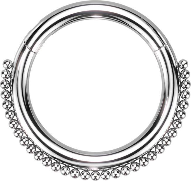 Star Piercing Micro Segmentring klappbar silber mit kleinen Kugeln (Chirurgenstahl 316L)