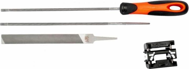 Produktbild Bahco ERGO-Kettensägefeilensatz mit Zweikomponenten-Griff und Feilenführung, 5,5 x 200 mm (230 mm)