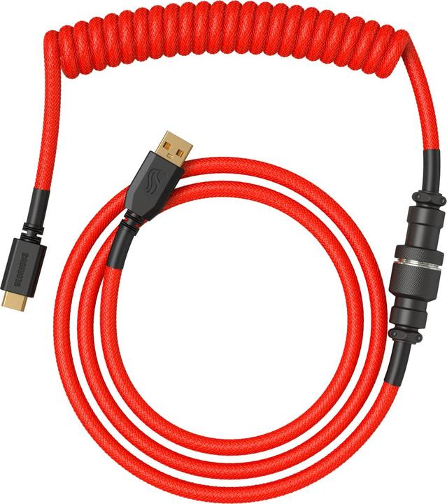 Image du produit Glorious GMMK Coiled Cable Crimson Red, Câble spiralé, USB-C/USB-A - rouge/noir