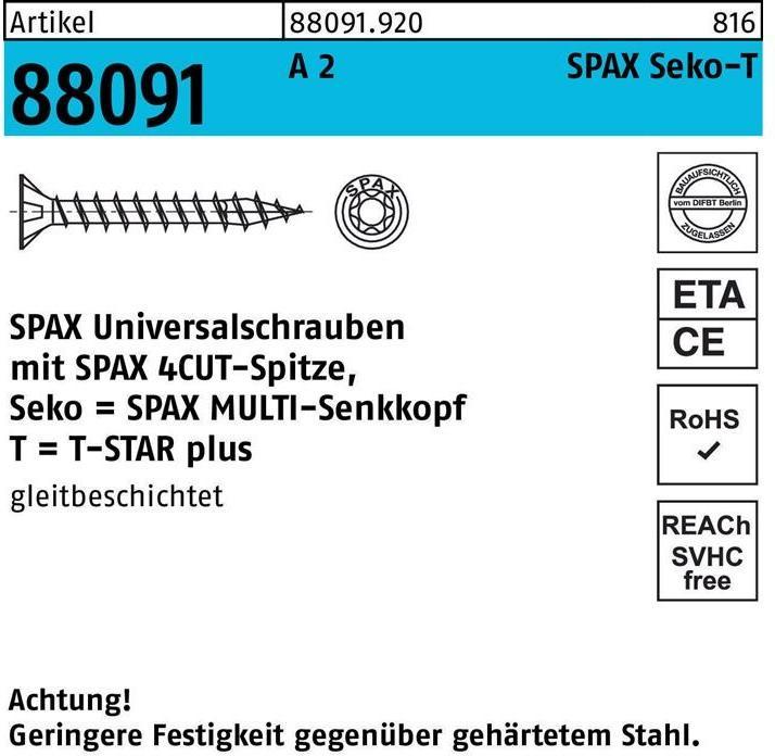 Actual product image Spax Chipboard screws A2 (200 Screws per piece)