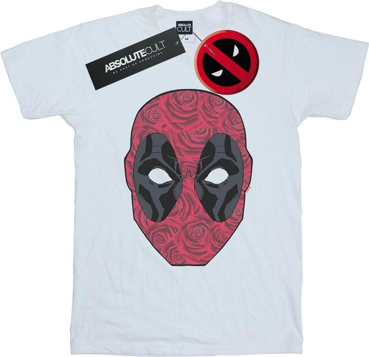 Actual product image Mens Deadpool Head Of Roses T-Shirt (M)