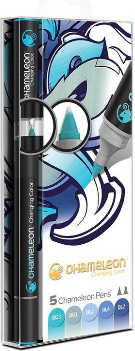 Image du produit Chameleon Crayons aquarelle Brushpens tons bleus, 5 pièces (Bleu, 5 x)