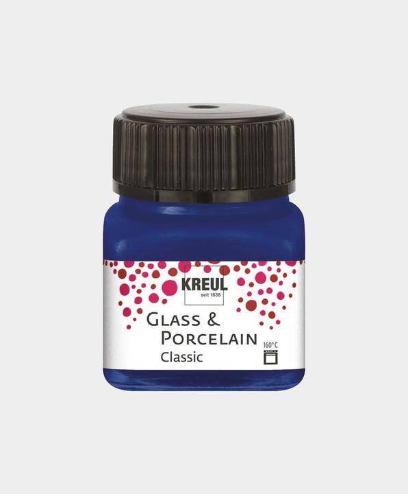 Immagine prodotto Kreul Vetro e Porcellana Classico, vernice per porcellana e vetro (Blu reale, 20 ml)
