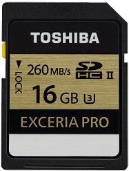 Produktbild Toshiba SDHC Exceria Pro UHS II (16 GB, SDHC, U3, UHS-II)