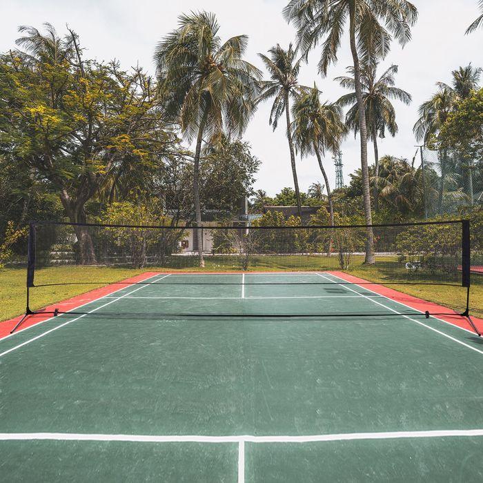 Produktbild Swisshandel24 Badmintonnetz Volleyball- und Tennis-Netz Tragbar 2 Höhen 94/158cm Tragetasche PE 400 x 60 cm
