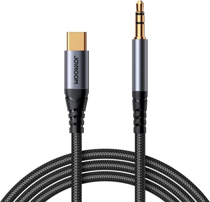 Productafbeelding Joyroom USB-C naar 3,5 mm AUX-kabel, 1,2 m - Zwart (1.20 m, 3,5 mm aansluiting (AUX))