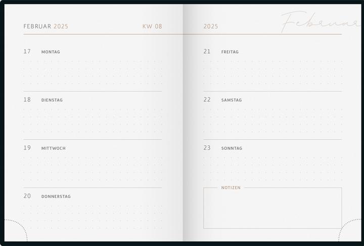 Actual product image Ridoide Pocket agenda Design Line 2025 360302525 1W/2S Night DE 12x16cm (A6, German)