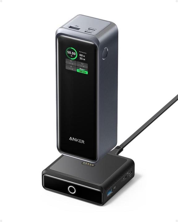 Anker Prime 737 PowerBank - 27.650 MAH, 250W - Uscite USB/USB -C estraibili + Caricabatterie 100W (27.65 mAh, 250 W)