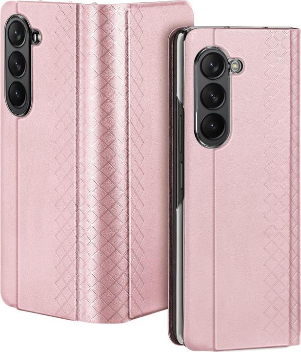 Produktbild Dux Ducis Samsung Galaxy Z Fold5 5G Bril Wallet Flip Ledertasche - Rosa (Samsung Galaxy Z)