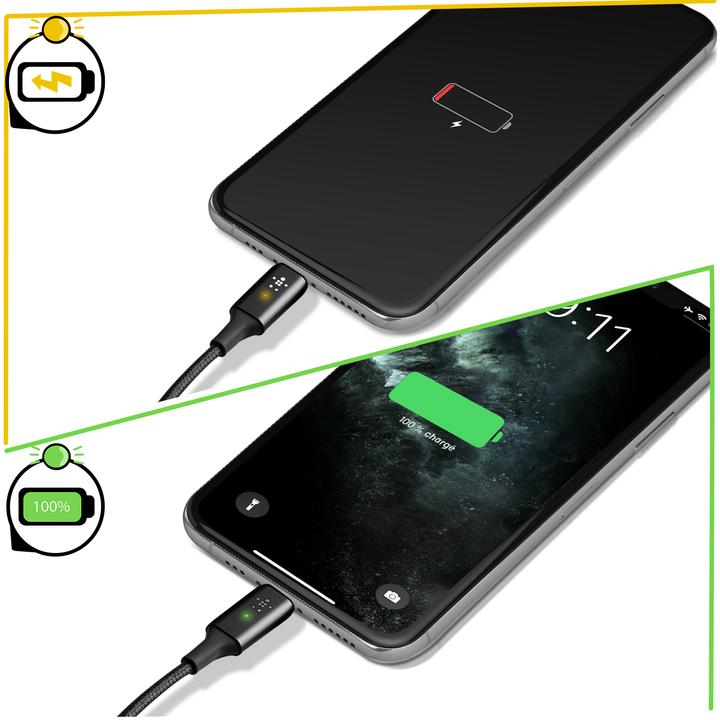 Produktbild Belkin USB-Ladekabel Boost Charge LED USB-C – Lightning 1.2 m (1.20 m, USB 3.2 Gen 1)
