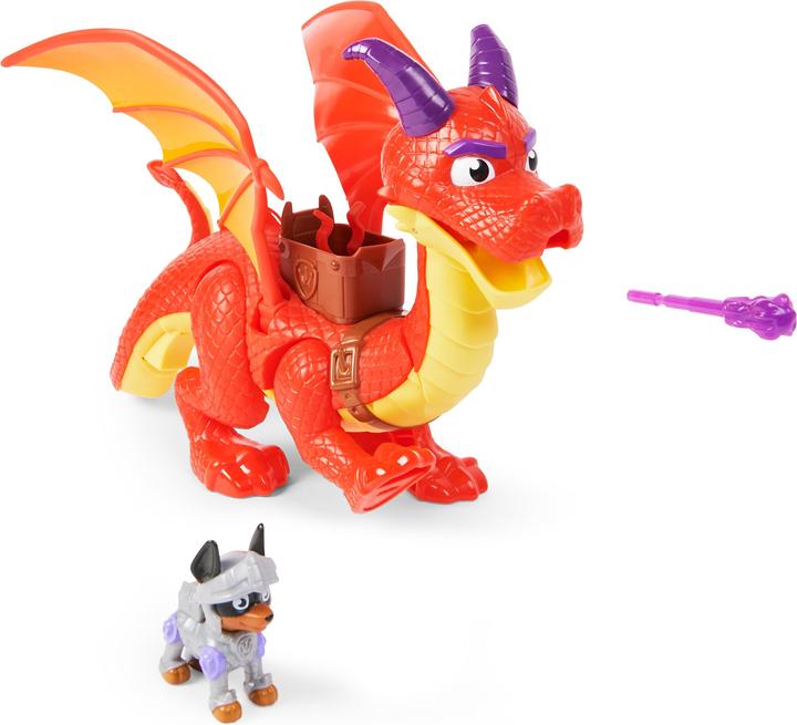 Actual product image Spin Master PAW Patrol Rescue Knights Sparks the Dragon with Wings and Claw puppy action figure