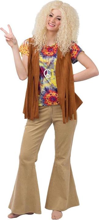 Immagine prodotto Orlob Pantaloni svasati da donna anni '70, in velluto a coste, beige (40)