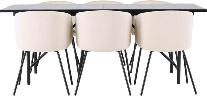 Actual product image Ebuy24 Dining set Astrid 9 (7-piece) (90 x 75 x 200 cm)