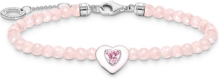 Produktbild Thomas Sabo Armband Herz mit pinken Perlen (19 cm, 925er Silber, Emaille)