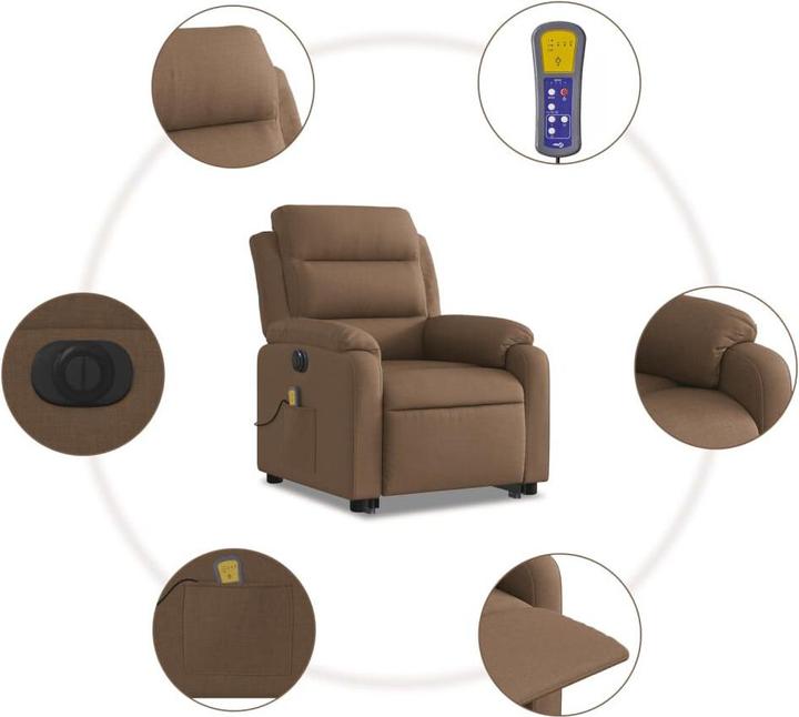 Image du produit VidaXL Fauteuil de massage électrique avec releveur Tissu