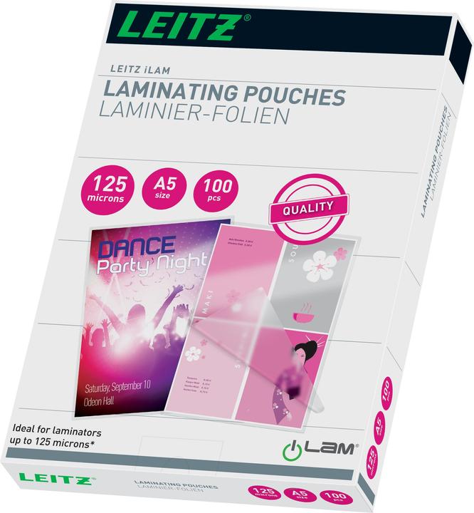 Leitz Pochette de plastification en aluminium A5 (A5, 100 pièce(s), 125 µm)