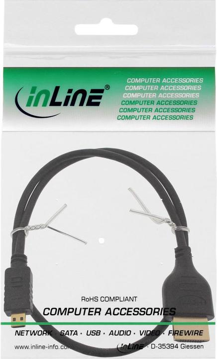 Produktbild InLine HDMI (Typ A) — micro HDMI (Typ D) (0.30 m, HDMI)
