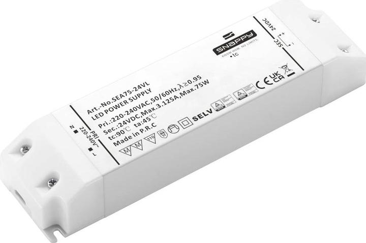 Dehner Elektronik SEA 75-24VL Pilote pour LED à tension constante 75 W 3.12 A 24 V/DC