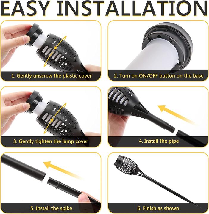 Actual product image Lumina Swiss 12x LED Solar Torch Flame (120 lm, IP65)