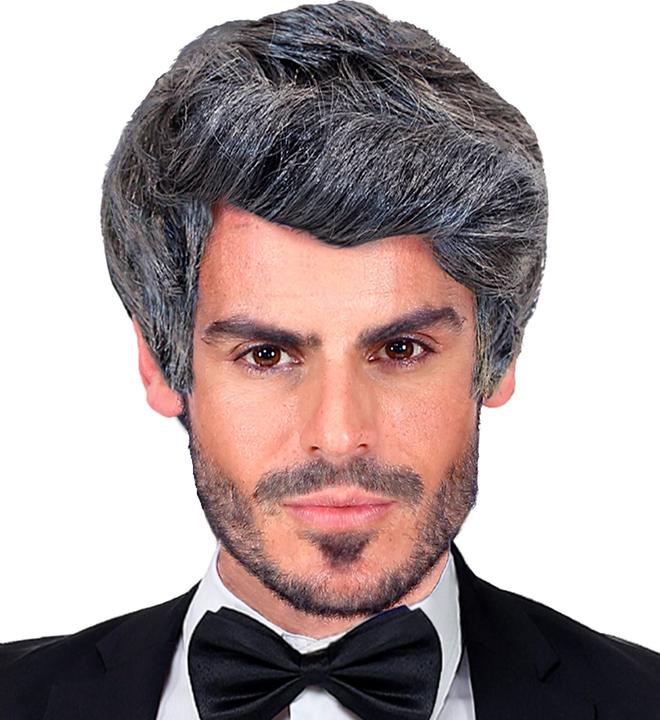 Actual product image Widmann Men's wig Rick grey mottled in box