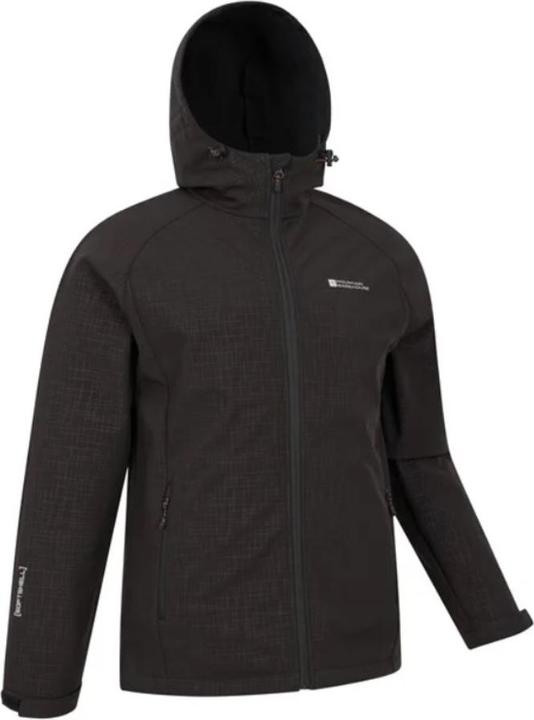 Actual product image Mountain Warehouse Mens Exodus Printed Showerproof Soft Shell Jacket (XL)
