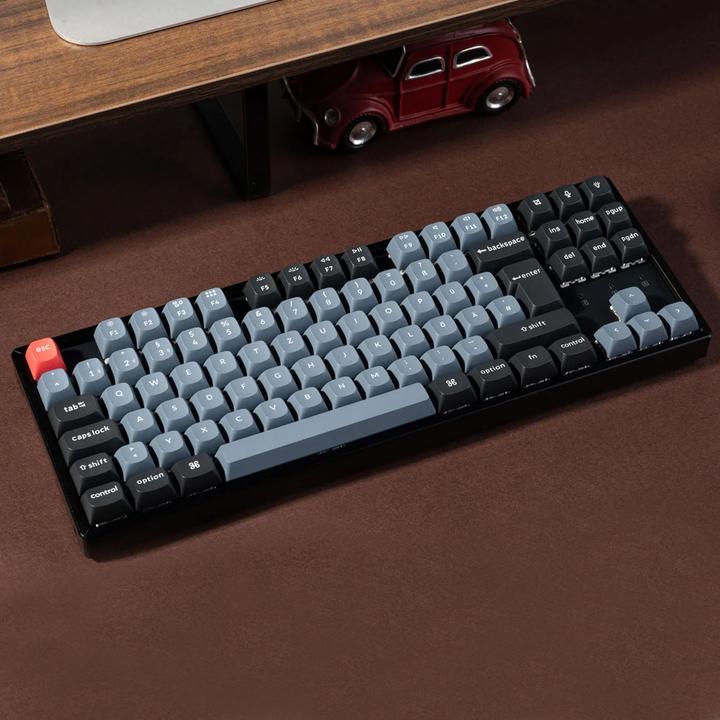 Actual product image Keychron K8 Pro (black/blue, DE layout, Gateron G Pro Red, hot-swap, aluminium frame, RGB, PBT) (DE, Wireless)