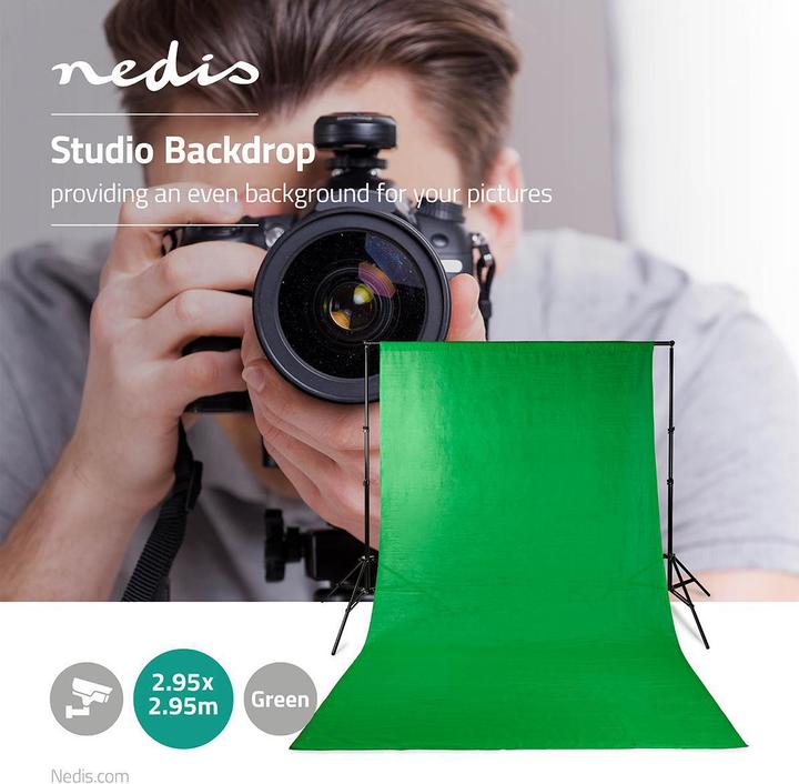 Immagine prodotto Nedis Sfondo per studio fotografico 2,95 x 2,95 m Verde (295 cm, 295 cm)