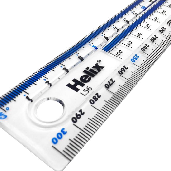 Actual product image Helix Clear Plastic Ruler (300 mm)