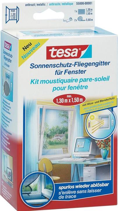 Actual product image tesa Insect screen COMFORT for windows, with Velcro tape, self-adhesive, without drilling (130 x 150 cm)