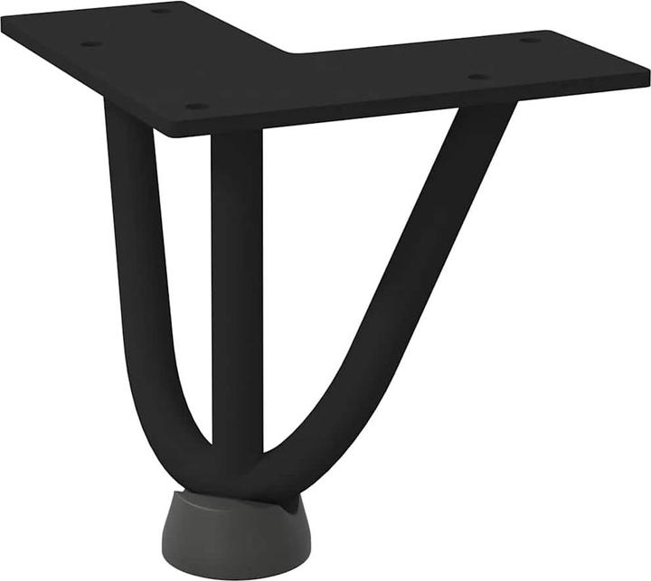 Produktbild VidaXL Haarnadelbeine 4 Stk. Schwarz 10 cm Massivstahl Hairpin Tischbein