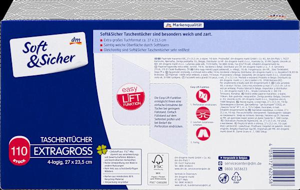 Energie-Label dm Soft&Sicher Taschentücher Box mit extra grossen Taschentüchern