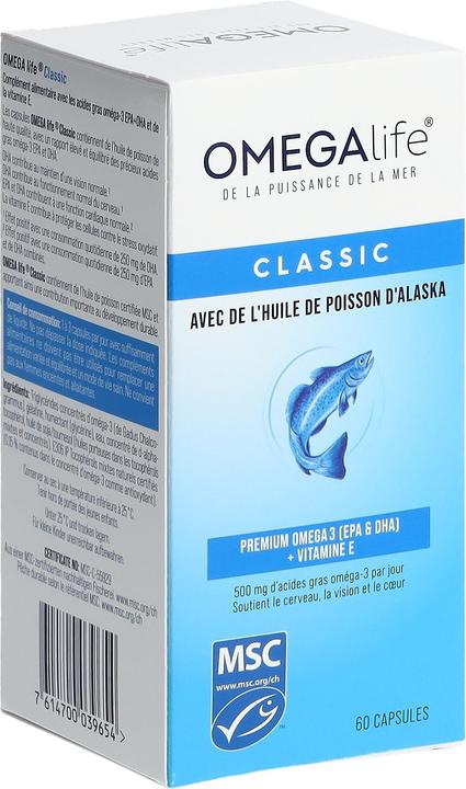 Produktbild Omega-Life Classic Kaps 500 mg Ds 60 (60 Stück, Kapseln, 128 g)