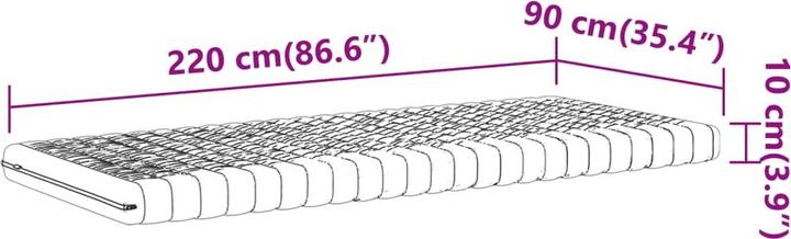 Immagine prodotto VidaXL Schaumstoffmatratze 90 x 220 cm 7-Zonen Härtegrad 20 ILD (90 x 220 cm, Nucleo di schiuma)