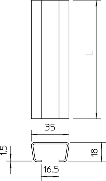 Immagine prodotto OBO Bettermann Binario profilato, non perforato, larghezza fessura 1118129 (Fascette in metallo, 2000 mm, 2 pz.)