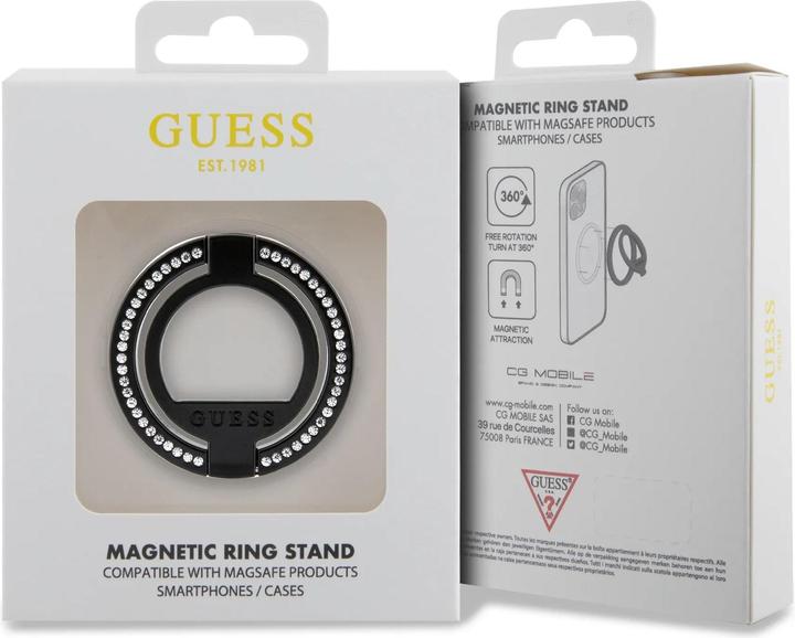 Immagine prodotto Guess MagSafe Supporto ad anello GUMRSALDGK czarny/nero Strass (22, 23, 24, 25)