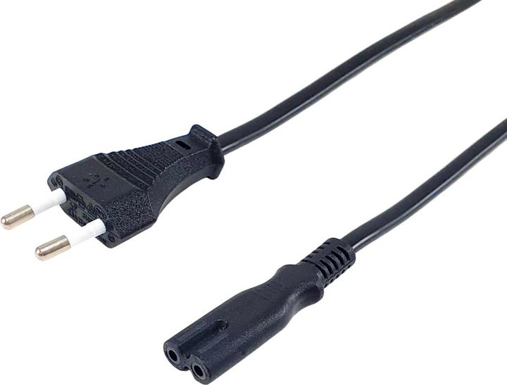 equip Câble d'alimentation IEC 2 broches -> C7 3m mâle/femelle noir Polybag (3 m)