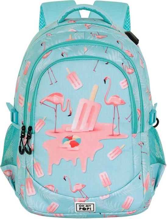 Actual product image Oh My Pop! PLUS Running Backpack Ice Flamingo