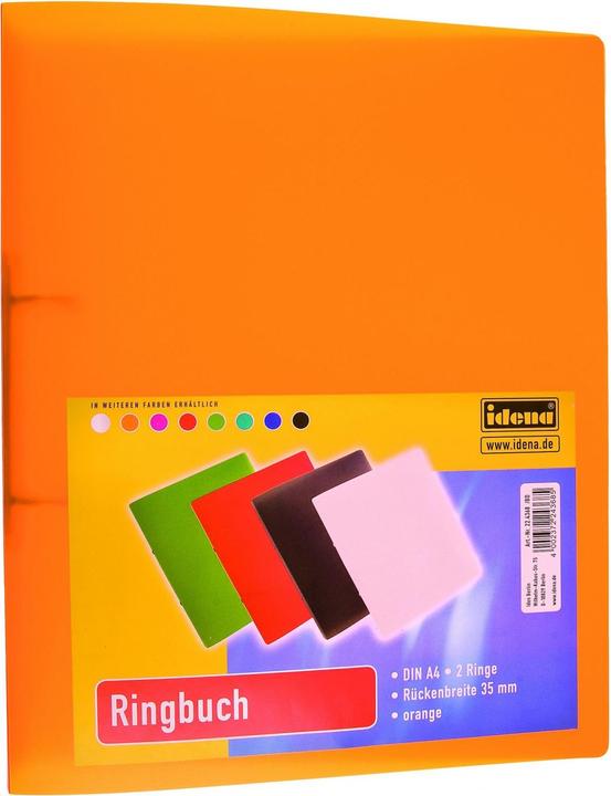 Produktbild Idena Ringbuch A4 PP orange 35mm 2 Ringe (A4, 35 mm, 1 Stück)