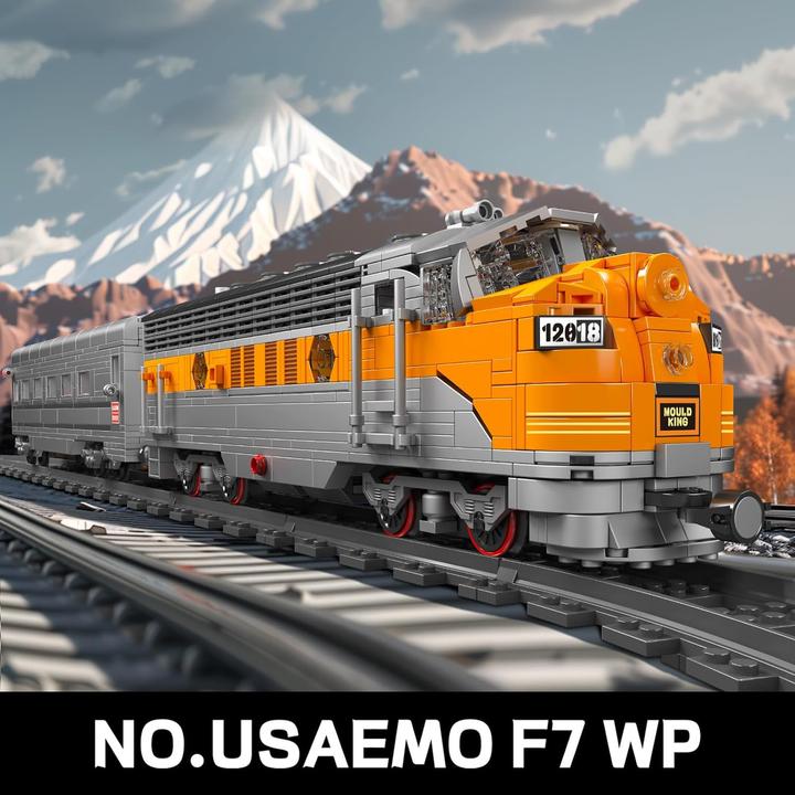 Actual product image Mould King USA EMD F7 WP diesel locomotive